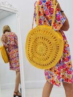 Sac Rond en Paille Fil Lurex – Image 3