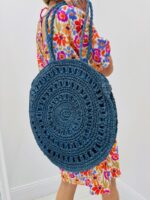 Sac Rond en Paille Fil Lurex – Image 10
