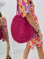 Sac Rond en Paille Fil Lurex