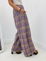 Pantalon motif madras effet gaufré – Image 4