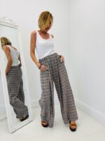 Pantalon motif madras effet gaufré – Image 5