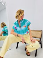 Chemise Tie & Dye En Coton À Broderies Colorées