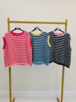 Pull sans manches rayé – Image 2