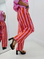 Pantalon Toile De Jean À Rayures Orange – Image 5