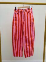 Pantalon Toile De Jean À Rayures Orange – Image 2