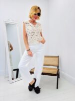 Gilet Crochet Détail Sequins et Perles – Image 3