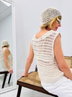 Gilet crochet détail sequins et perles – Image 5