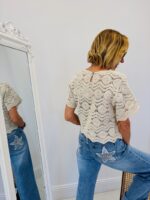 Top Crochet Écru Manches Courtes – Image 4