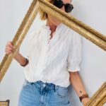 Chemise Blanche Brodée Ton Sur Ton