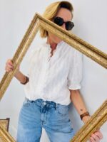 Chemise Blanche Brodée Ton Sur Ton