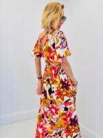 Robe Longue Fluide Imprimé Floral Multicolore – Image 5
