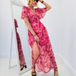 Robe Longue Fluide À Imprimé Floral