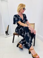 Combinaison Longue Fluide Imprimé Graphique – Image 4