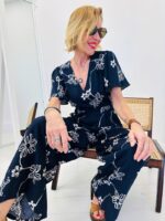 Combinaison Longue Fluide Imprimé Graphique – Image 7