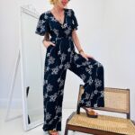 Combinaison Longue Fluide Imprimé Graphique