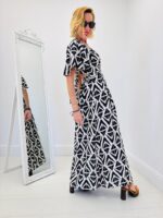 Robe Longue Fluide Imprimé Graphique – Image 7