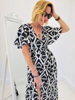 Robe Longue Fluide Imprimé Graphique – Image 6