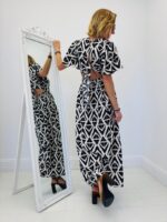 Robe Longue Fluide Imprimé Graphique