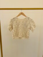 Top Crochet Écru Manches Courtes – Image 2