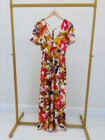 Robe Longue Fluide Imprimé Floral Multicolore – Image 2