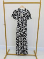 Robe Longue Fluide Imprimé Graphique – Image 2