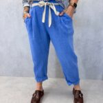 Pantalon confortable en lin et coton