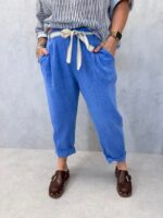 Pantalon confortable en lin et coton