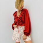 Blouse Jabot Rouge