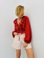 Blouse Jabot Rouge