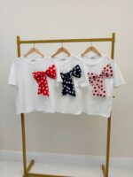 T-Shirt En Coton À Nœud Pois – Image 2