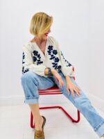 Blouse Bohème En Coton À Rayures Et Broderies Florales – Image 8