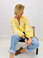 Blouse Bohème En Coton À Rayures Et Broderies Florales – Image 6