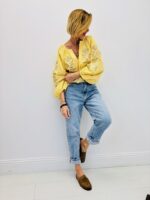 Blouse Bohème En Coton À Rayures Et Broderies Florales – Image 5