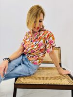 Chemise Fluide À Imprimé Floral Et Décolleté Croisé