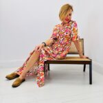 Robe Longue Fluide À Imprimé Floral Et Décolleté Croisé