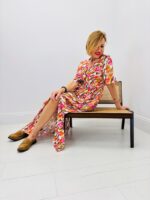 Robe Longue Fluide À Imprimé Floral Et Décolleté Croisé