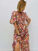 Robe Longue Fluide À Imprimé Floral Et Décolleté Croisé – Image 4