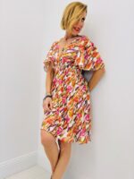 Robe Courte Fluide À Imprimé Floral Et Décolleté Croisé – Image 3