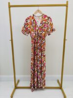 Robe Longue Fluide À Imprimé Floral Et Décolleté Croisé – Image 2
