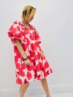 Robe fleurie manches bouffantes