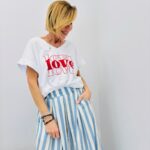 T-shirt Col V Motif Love