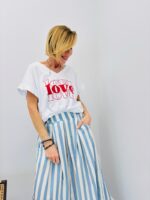 T-shirt Col V Motif Love