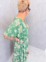 Robe Longue Fleurie Verte – Image 3