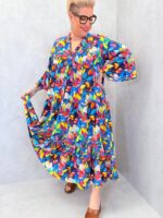 Robe Longue Imprimée Multicolore