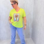 T-shirt Palmiers Col V