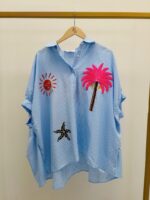 Chemise Rayée Brodée Motifs Soleil Et Palmier – Image 2