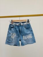 Short en jean détail fleurs – Image 2
