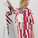 Veste Rayée Rouge & Écru Esprit Riviera