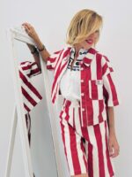Veste Rayée Rouge & Écru Esprit Riviera