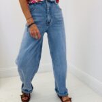 Jean Coupe Wide Leg Ceinture Retournée